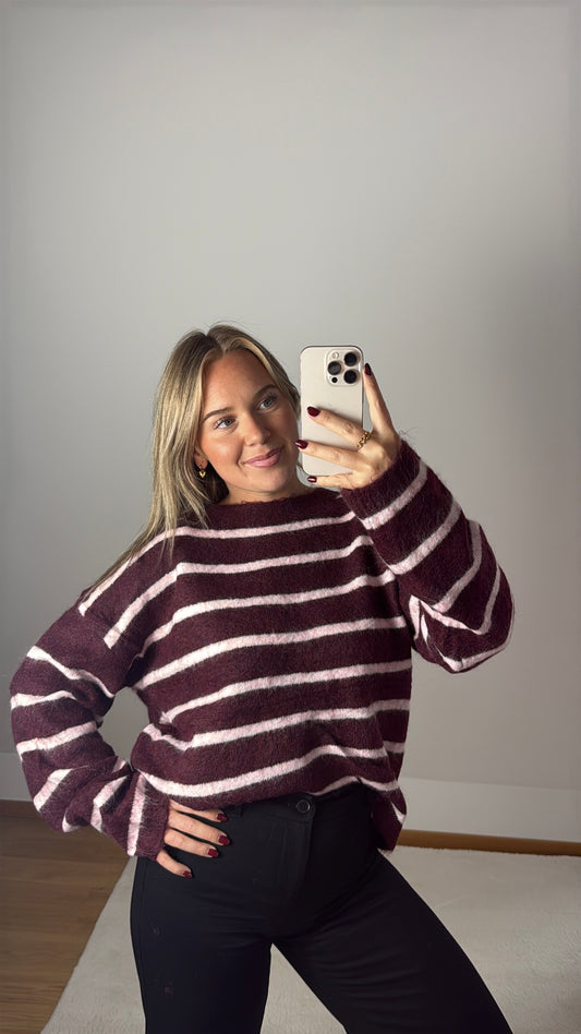 Strickpullover Stripes mit Schleife