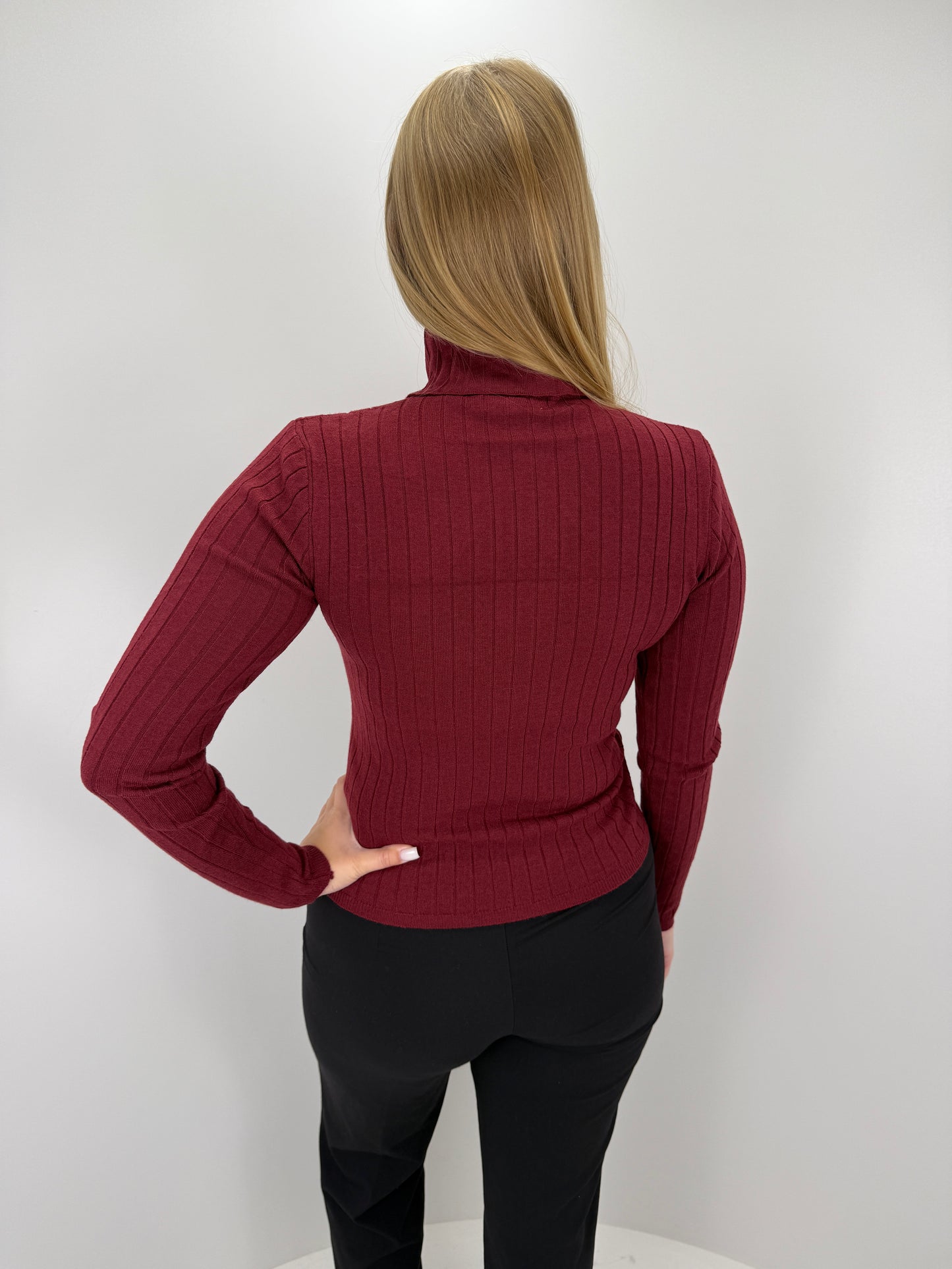 Rollkragenpullover Jasmin - bordeaux