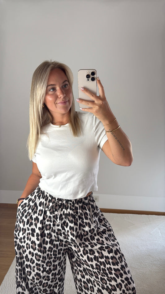 Pumphose Ballon Leg Leoprint - beige