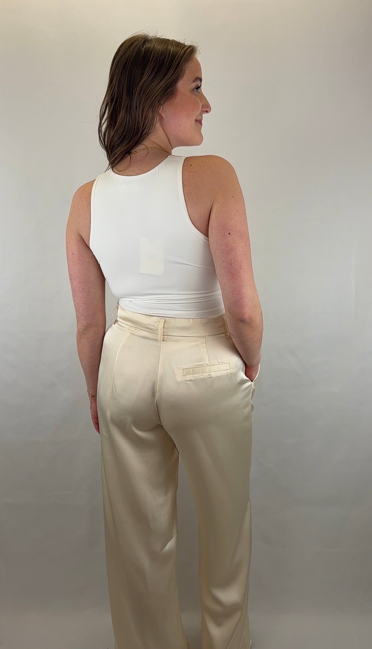 Satinhose Arina - creme