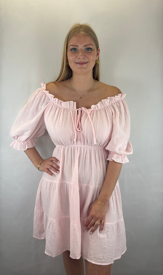 Musselinkleid Lia - pastellrosa
