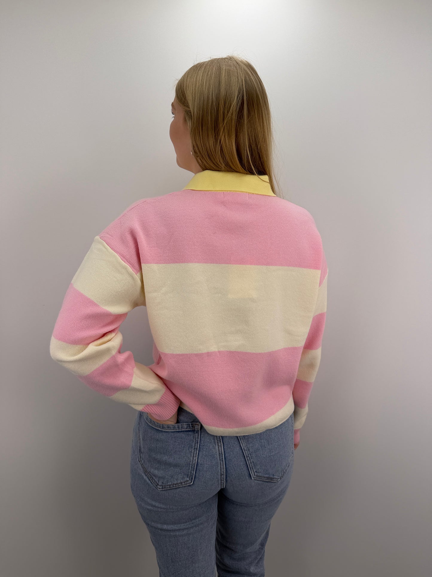 Langarm Poloshirt Anni - rosa