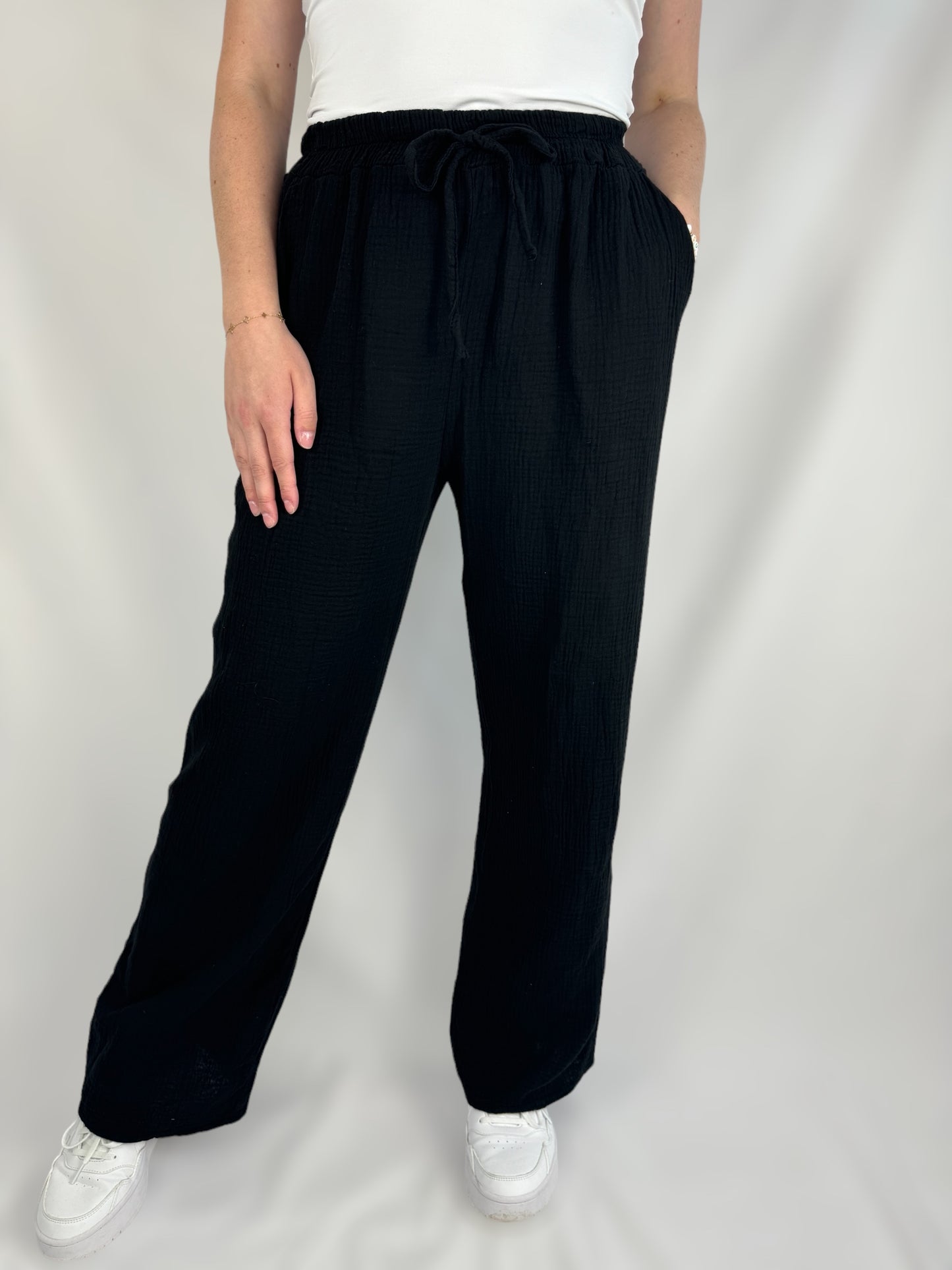 Musselinhose lang - schwarz
