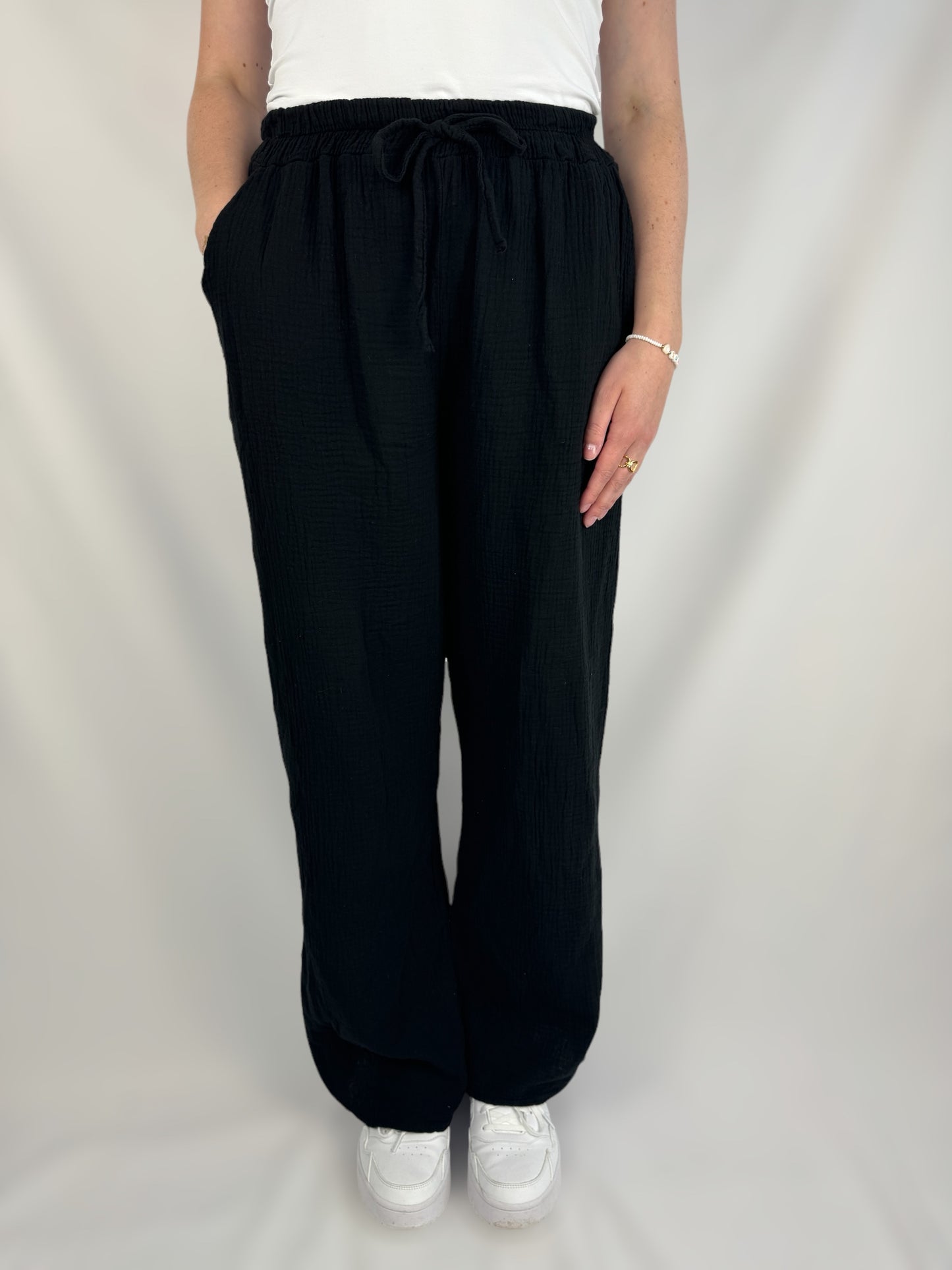 Musselinhose lang - schwarz