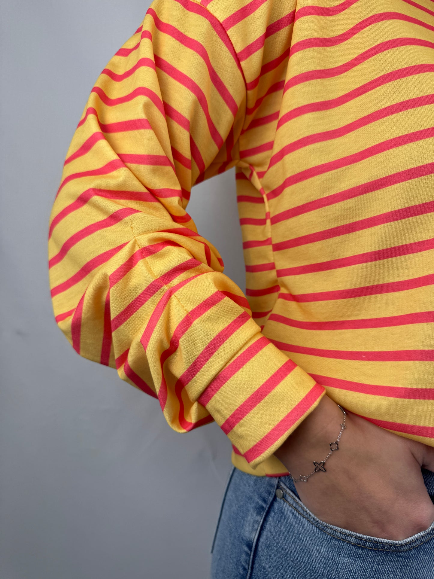 Sweatshirt "Lea" - gelb/pink