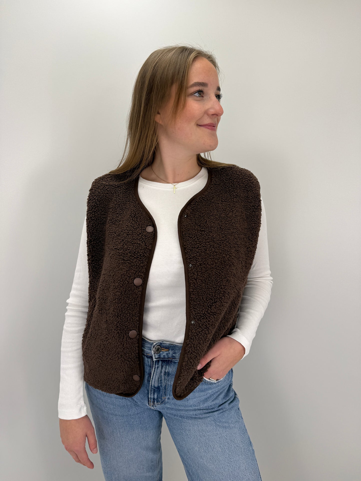 Weste im Teddylook Molly - braun