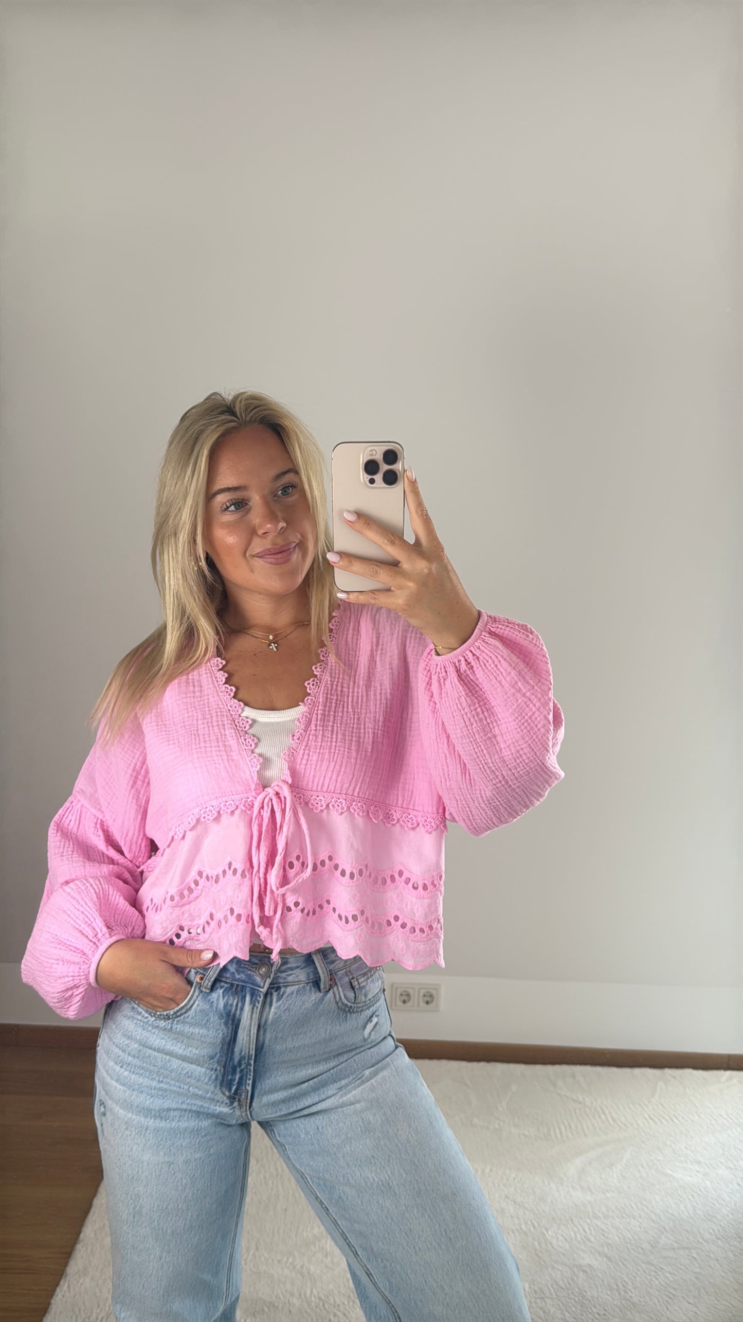 Musselinbluse Ida - pink