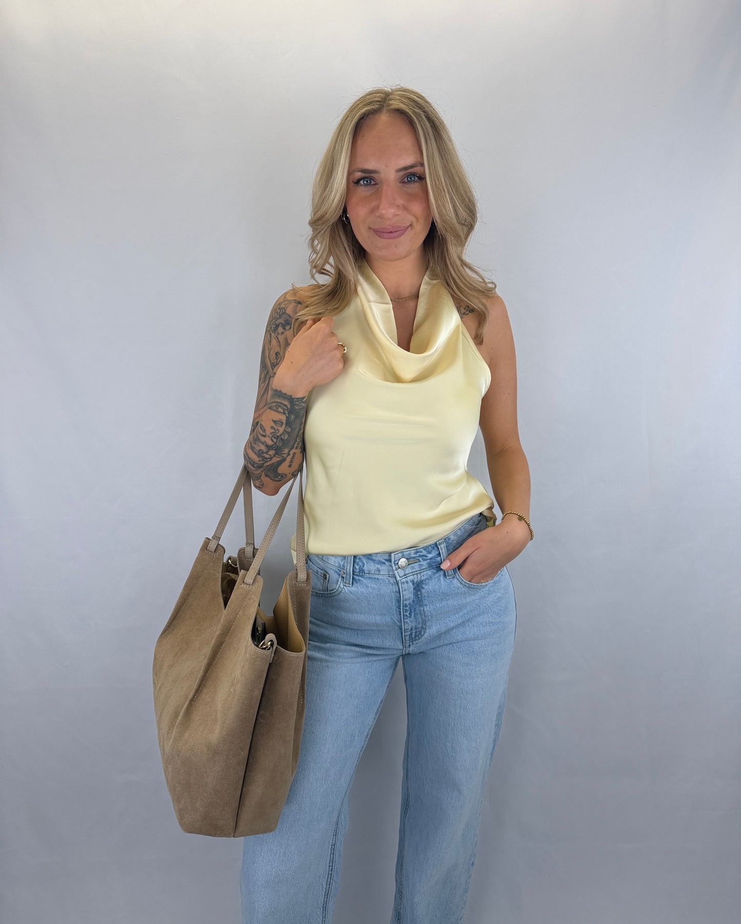 Wildleder Shopper Verona - taupe