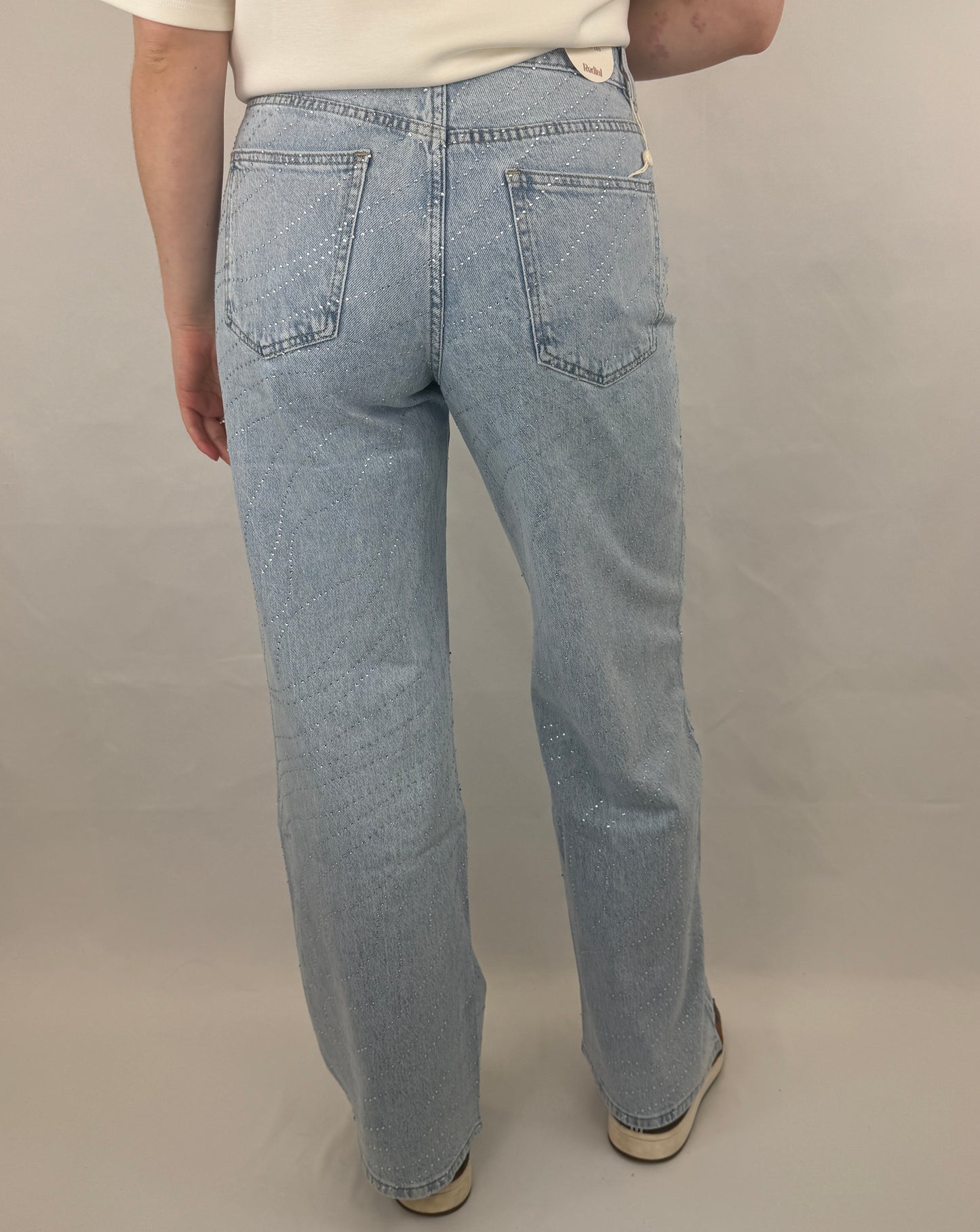 Straight Leg Jeans Glitzer - denim