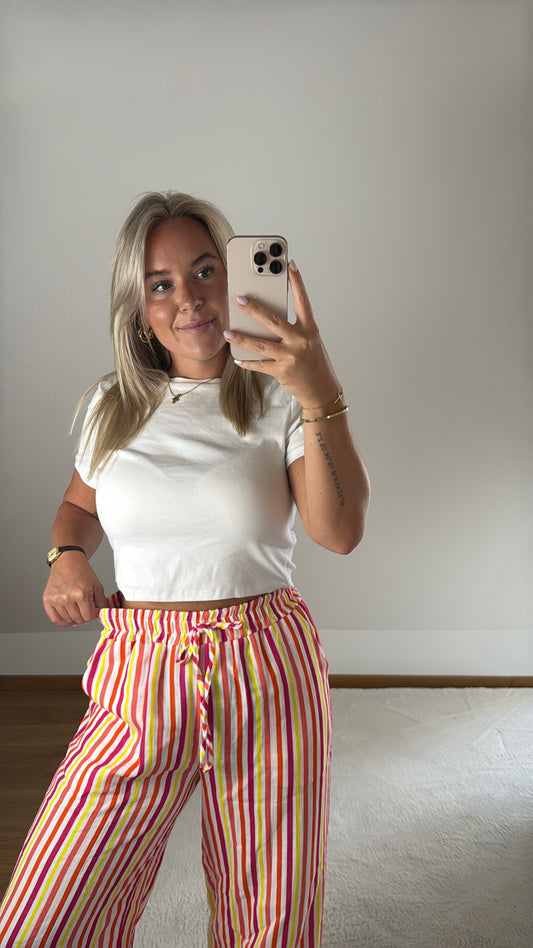 Gestreifte Hose Fiona - neon