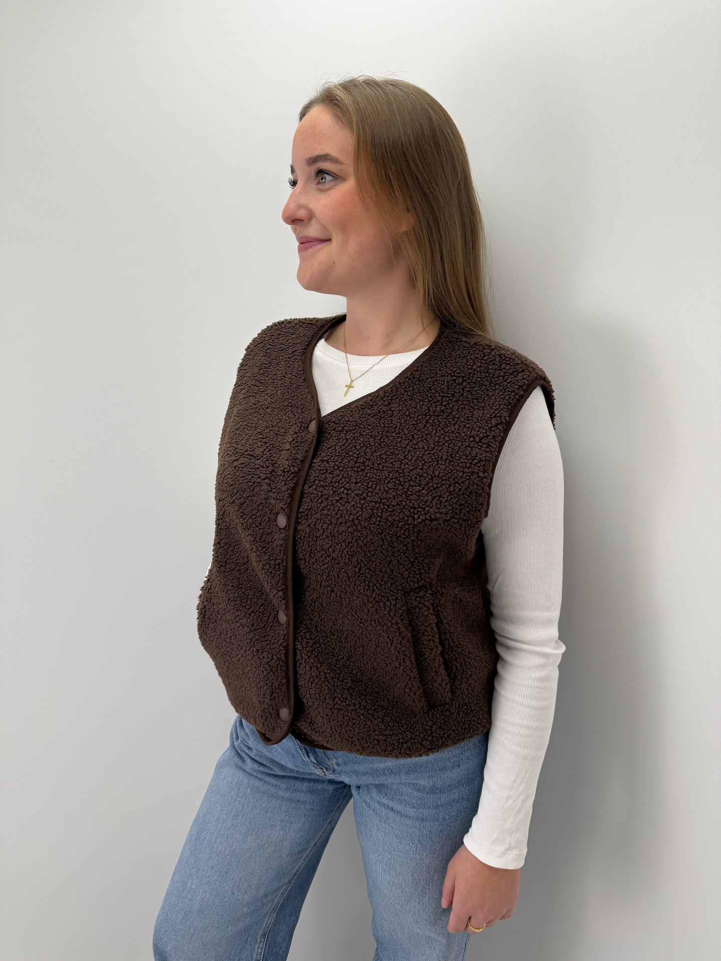 Weste im Teddylook Molly - braun
