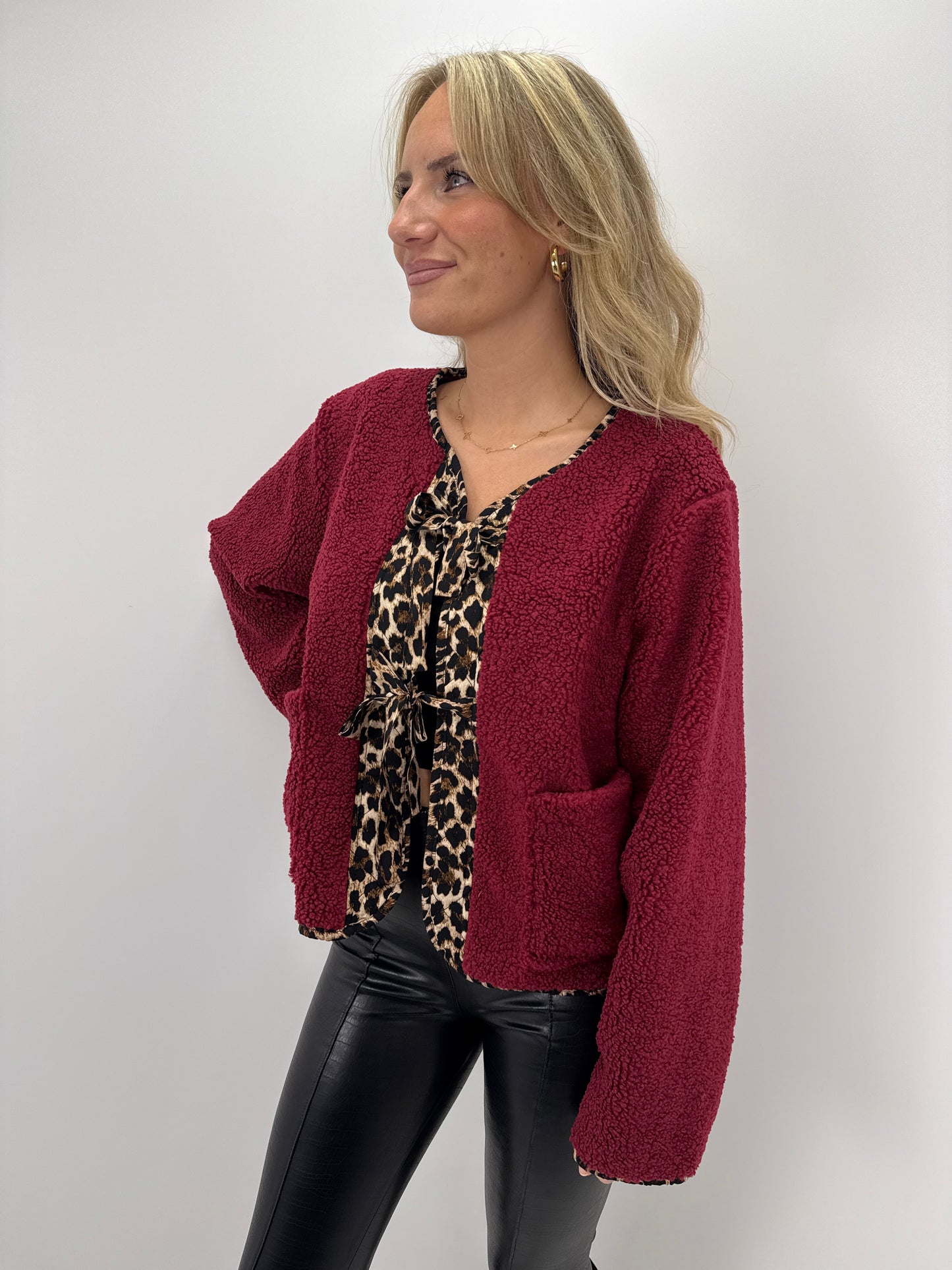 Teddyjacke Bowpard - bordeauxrot