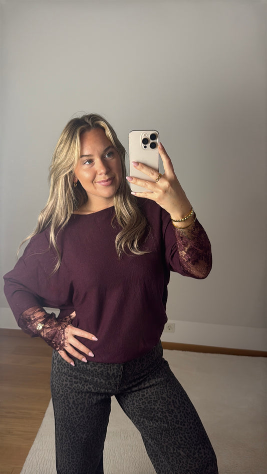 Langarmshirt Isabella mit Spitze