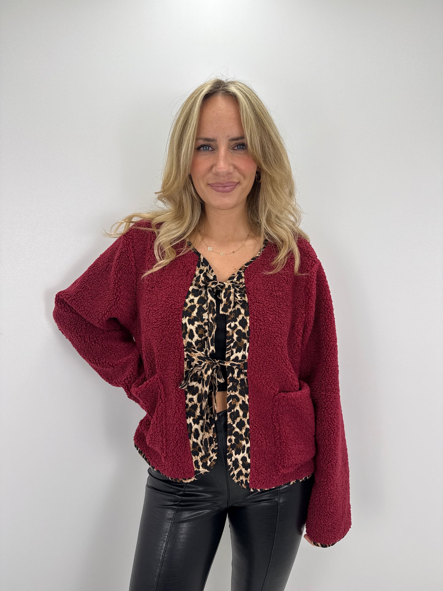 Teddyjacke Bowpard - bordeauxrot
