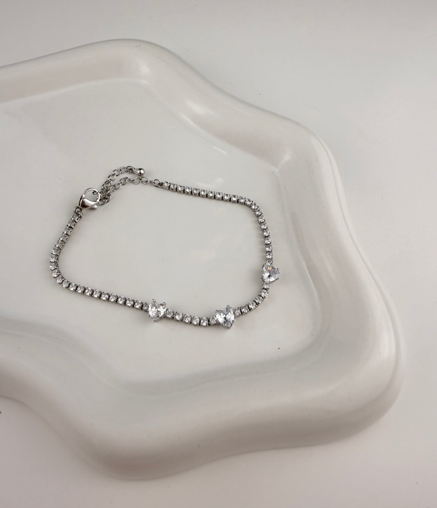 Armband - silver Three Hearts