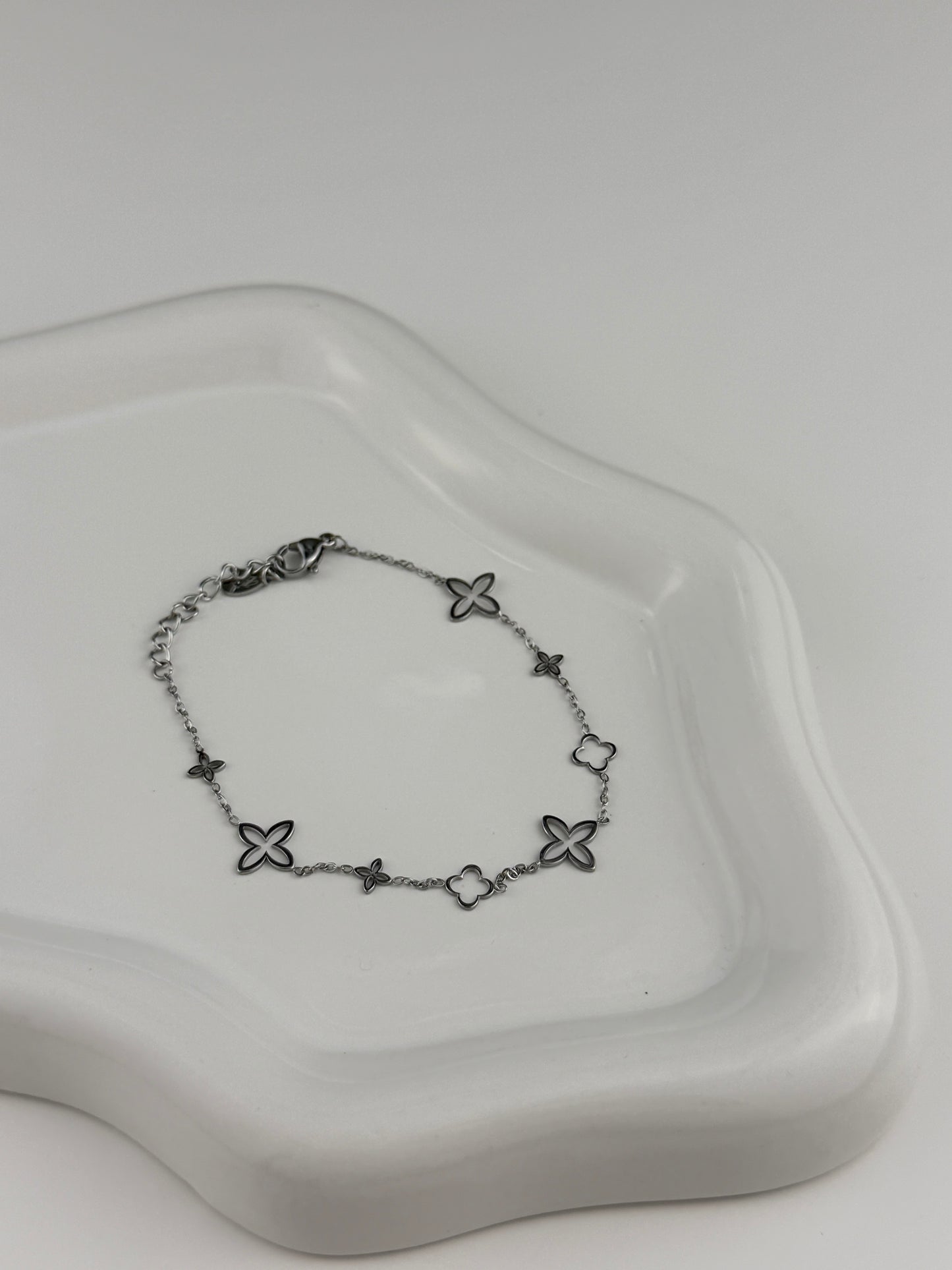 Armband - Flowers silber