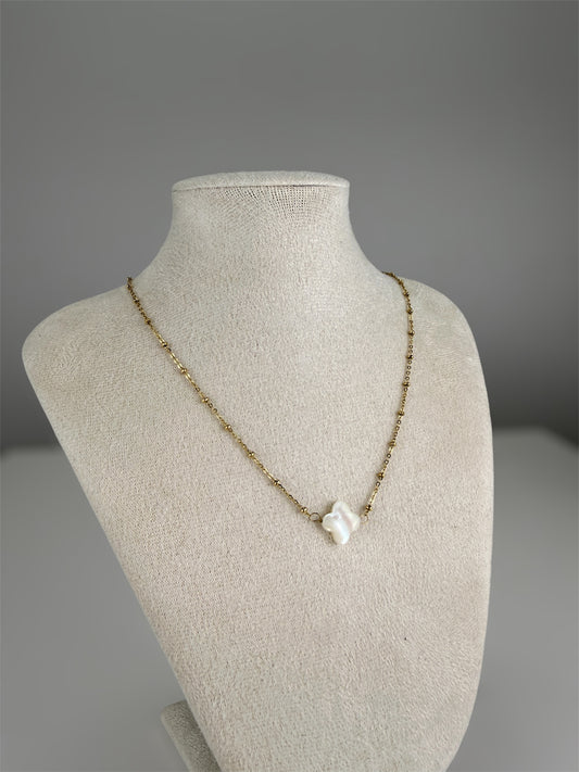Halskette - White Clover gold