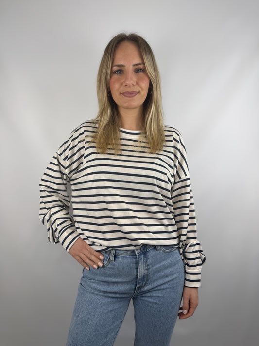 Sweatshirt Lea - weiß/dunkelblau