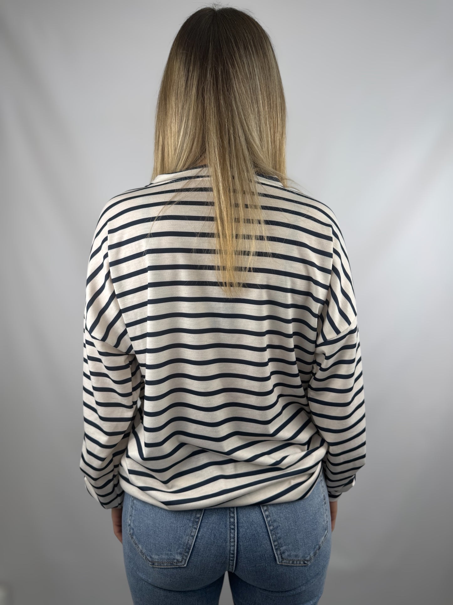 Sweatshirt "Lea" - weiß/dunkelblau