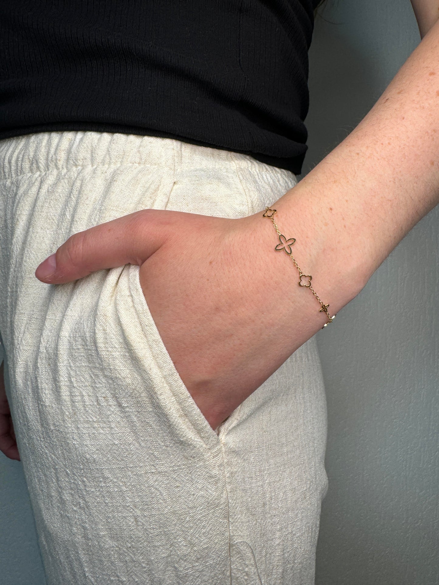 Armband - Flowers gold
