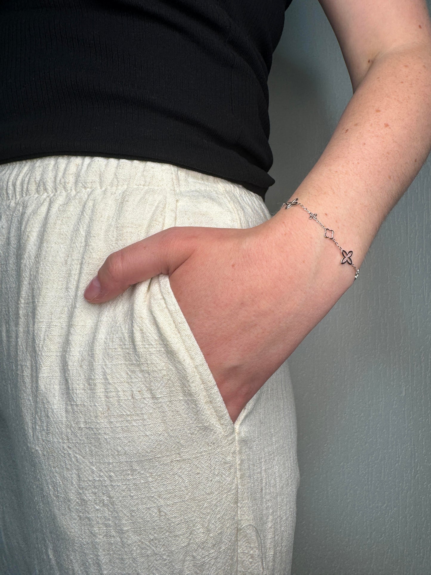 Armband - Flowers silber