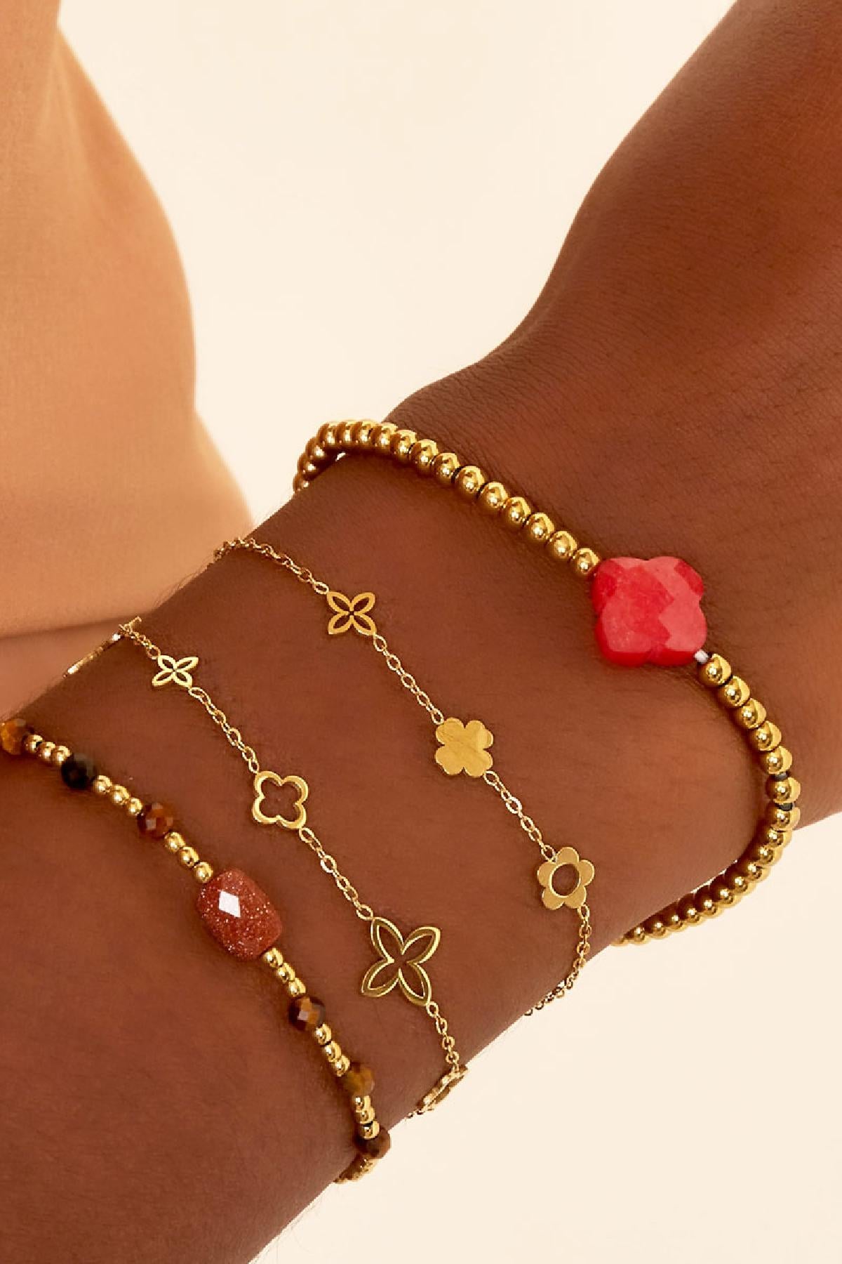 Armband - Flowers gold