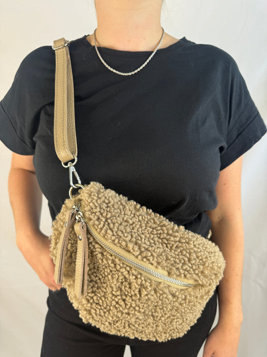 Banana Bag Teddy - taupe/silber