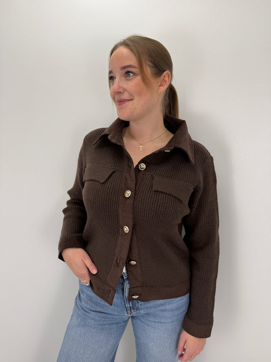 Strickcordjacke Maria - braun