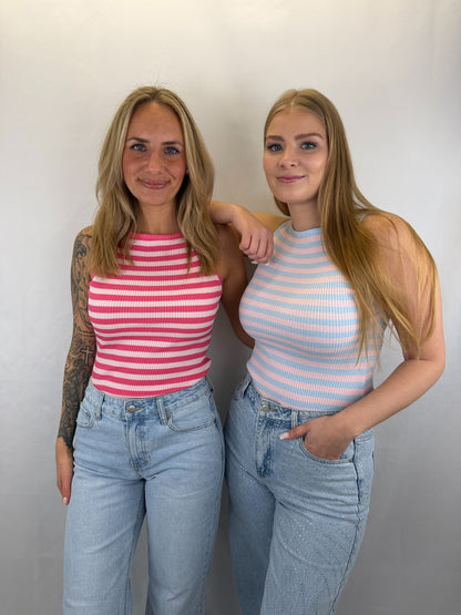 Top Leni - hellblau/rosa