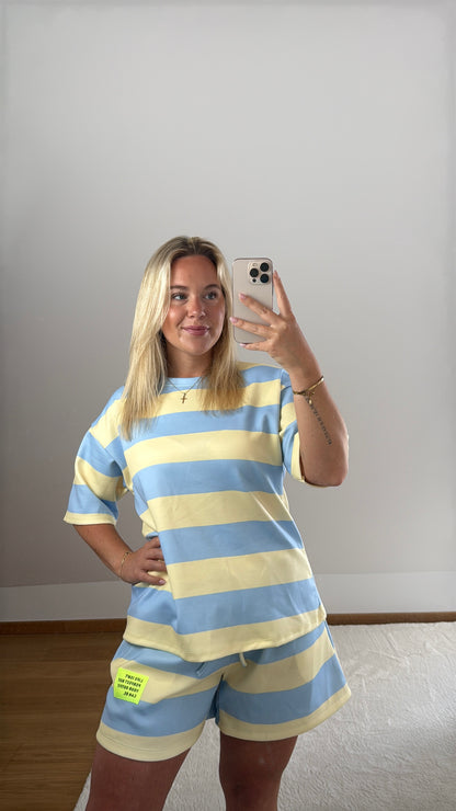 Set mit Streifen Emmi - hellblau/gelb