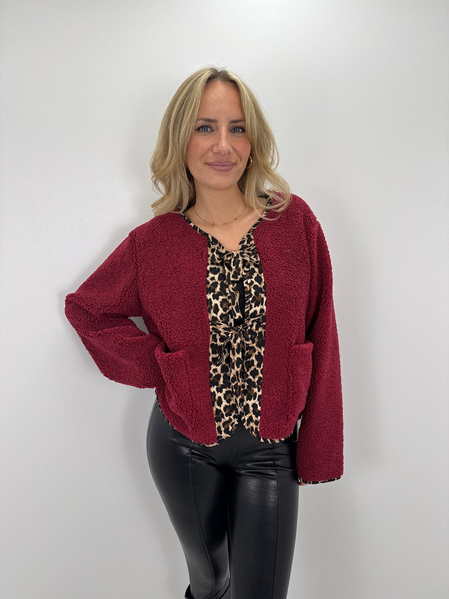 Teddyjacke Bowpard - bordeauxrot