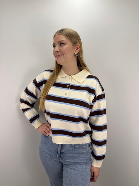 Langarm Poloshirt Finja - beige