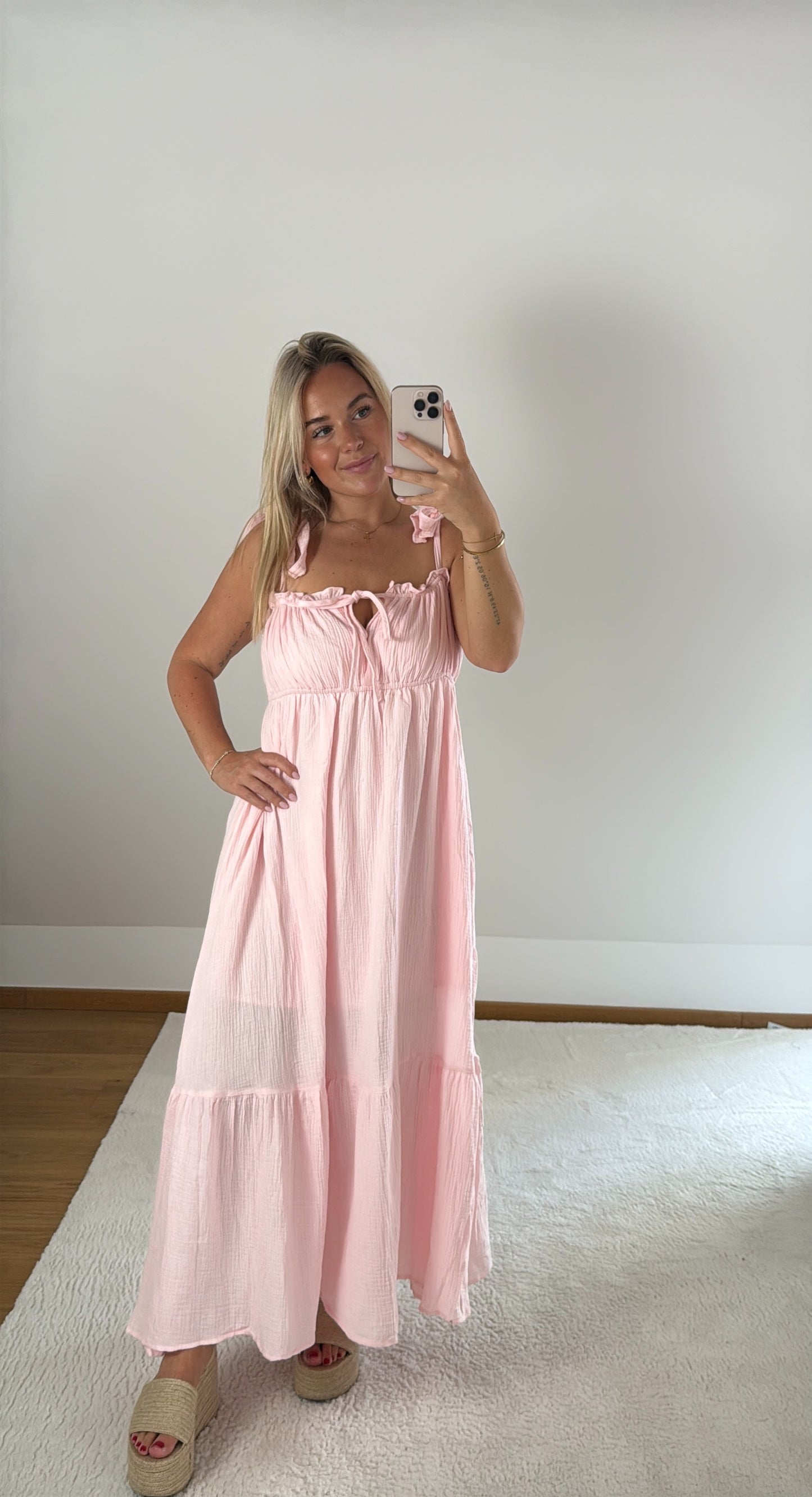 Musselinkleid Lara - pastellrosa