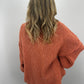 Oversize Cardigan mit goldenen Knöpfen - Koralle