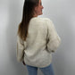 Basic Cardigan mit Ballonärmeln - beige