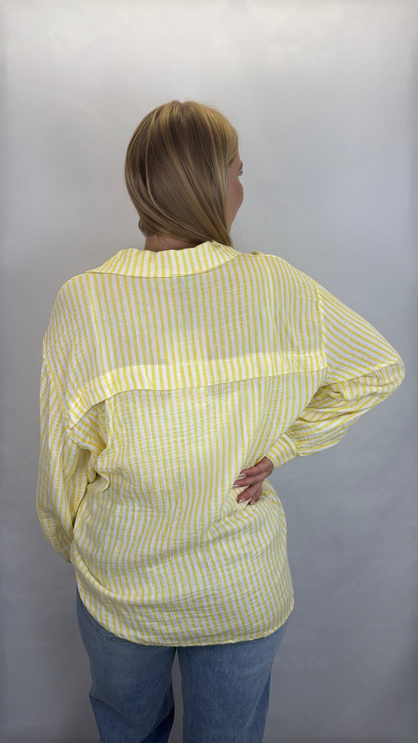 Musselinbluse Gina - weiß/gelb