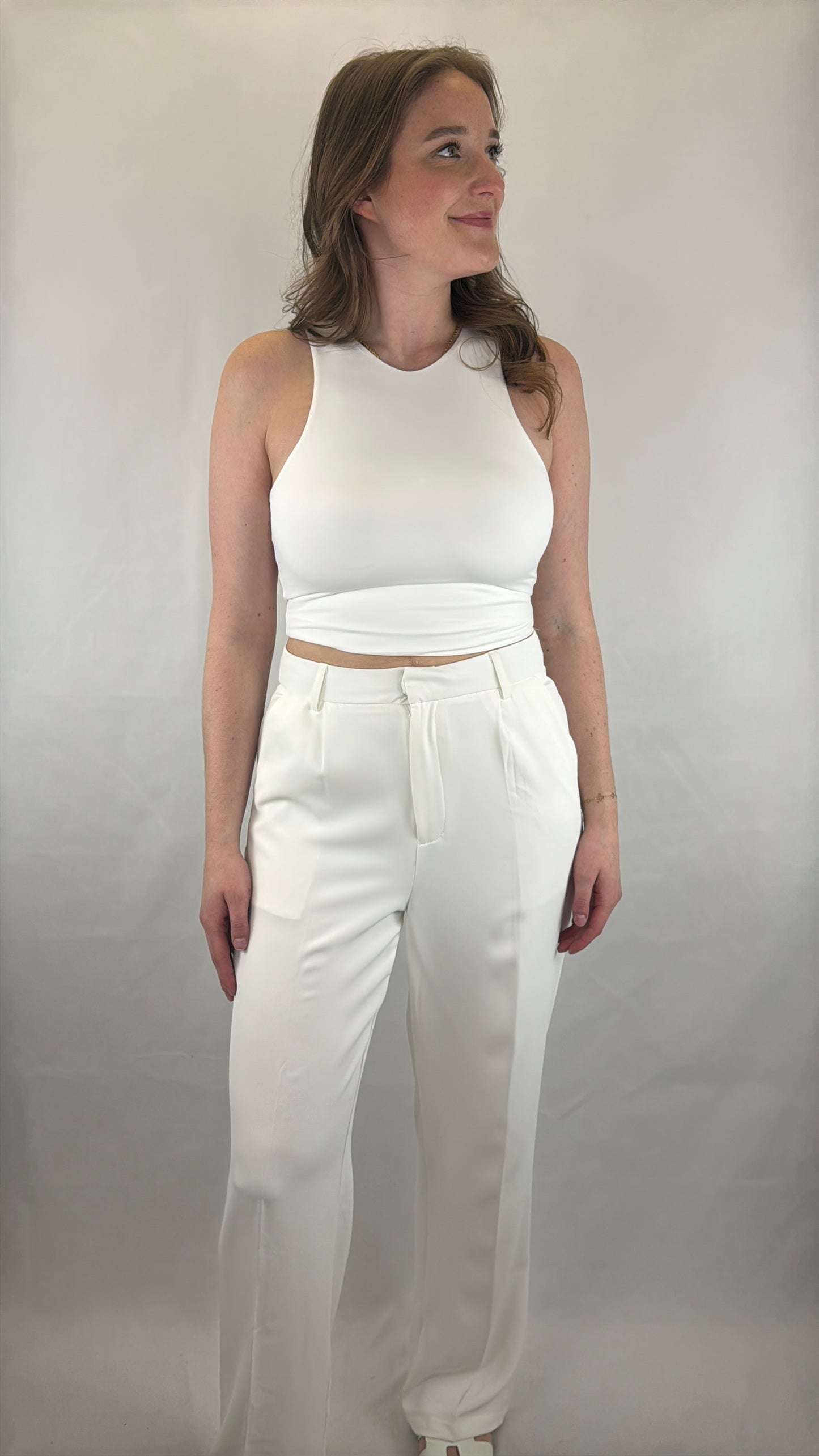 Bundfaltenhose Camilla - weiß