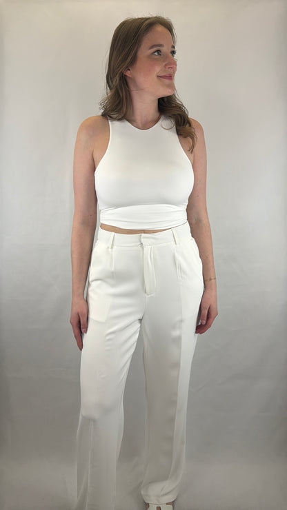 Bundfaltenhose Camilla - weiß