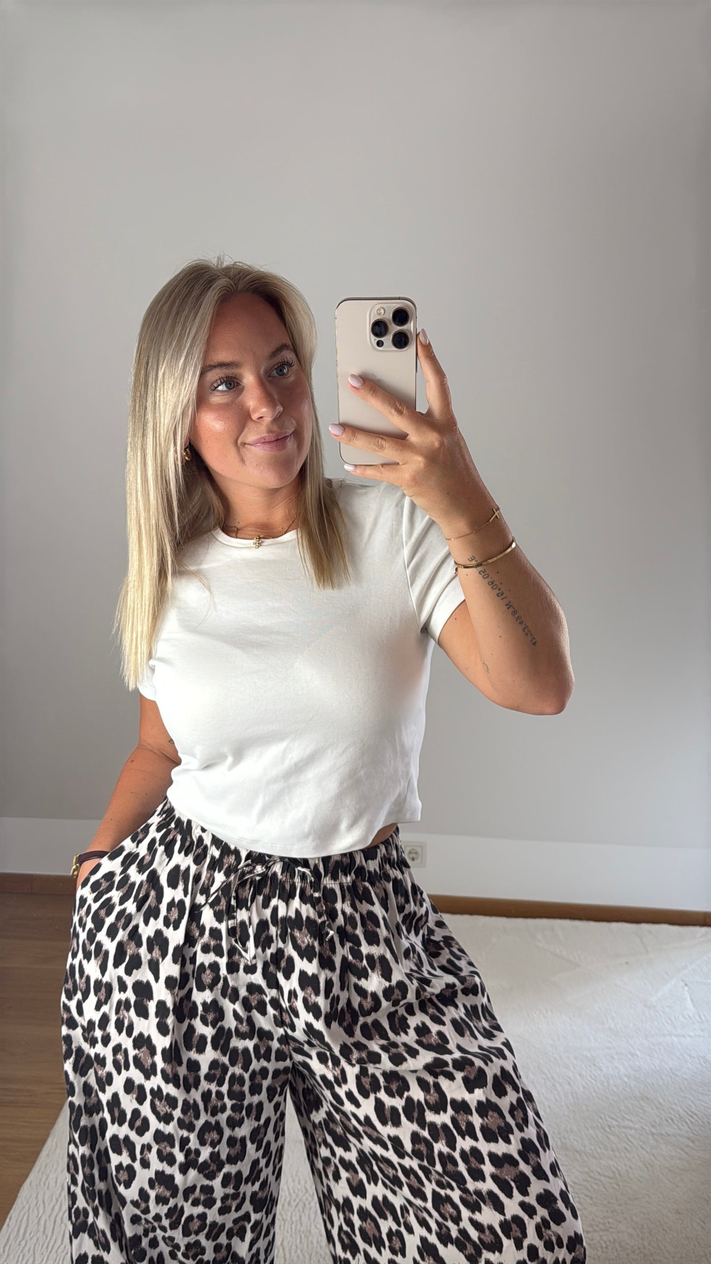 Pumphose Ballon Leg Leoprint - beige