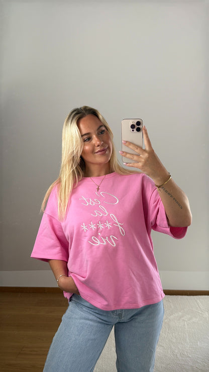 Oversize T-Shirt C‘est La Vie - pink