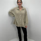 Oversize Cardigan mit goldenen Knöpfen - Taupe