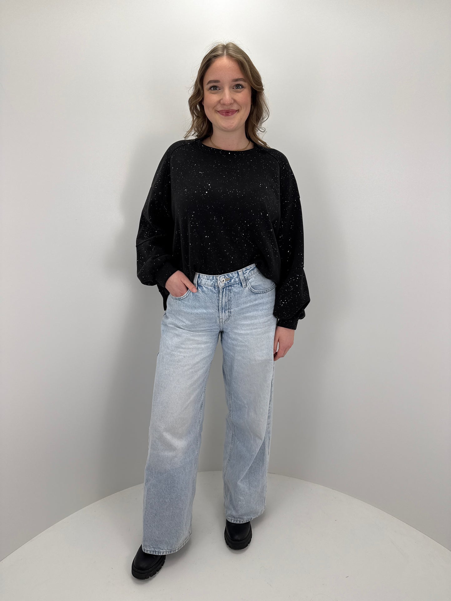 Sweatshirt Shiny - schwarz