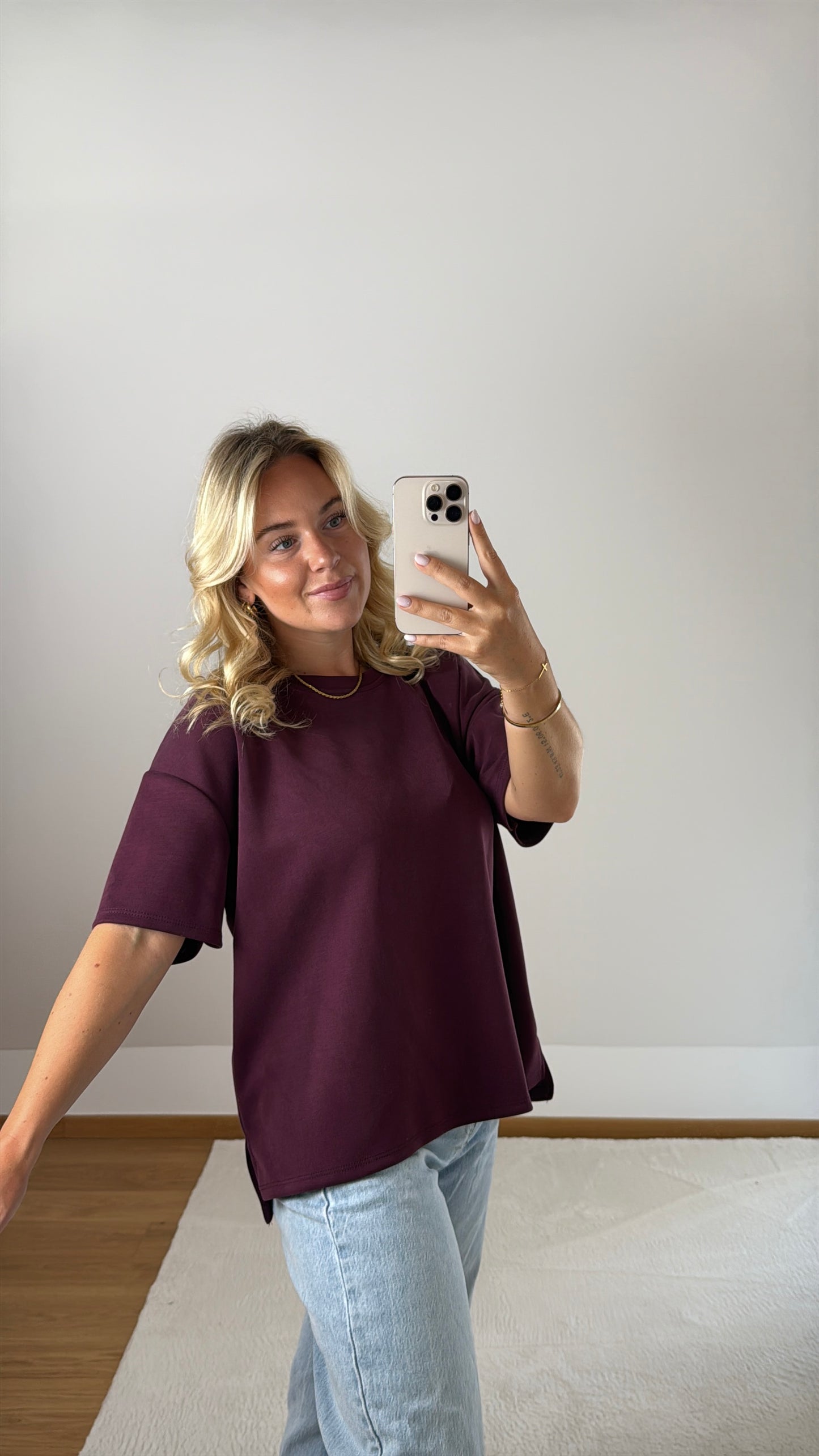Basic T-Shirt Melly - weinrot
