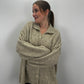 Oversize Cardigan mit goldenen Knöpfen - Taupe
