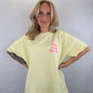 Oversize T-Shirt Smiley - gelb/neonpink