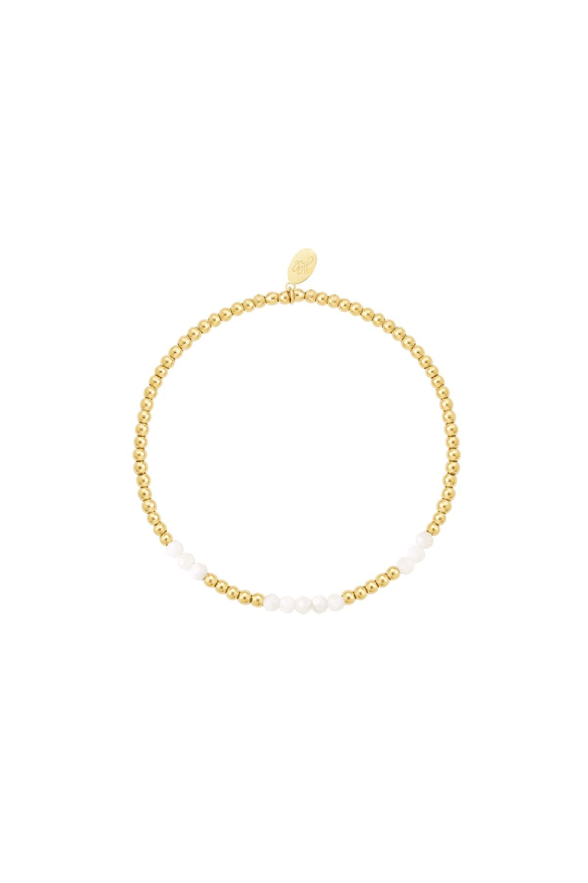 Armband - Golden Pearl White