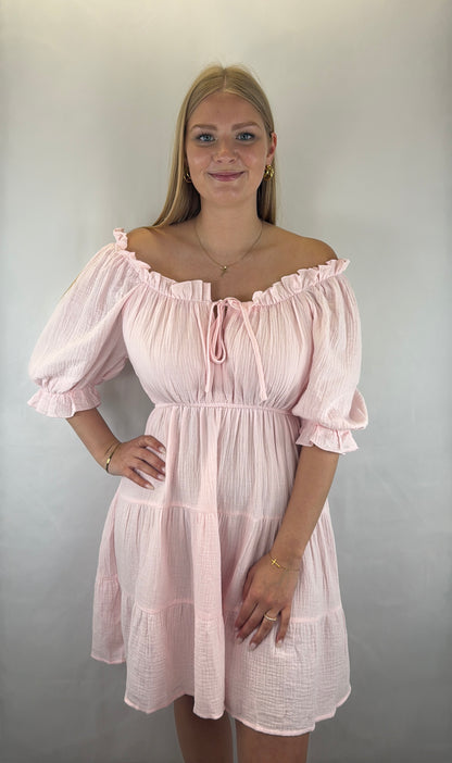 Musselinkleid Lia - pastellrosa