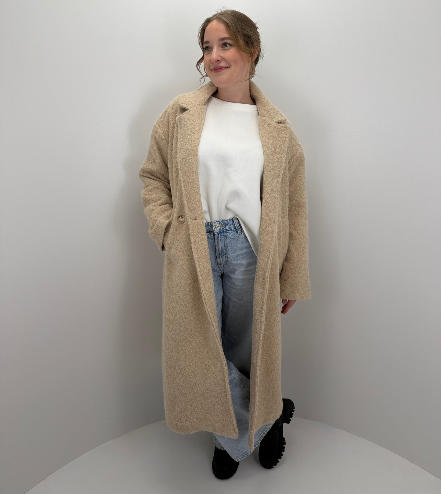 Langer Mantel Clara - beige