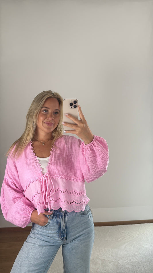 Musselinbluse Ida - pink