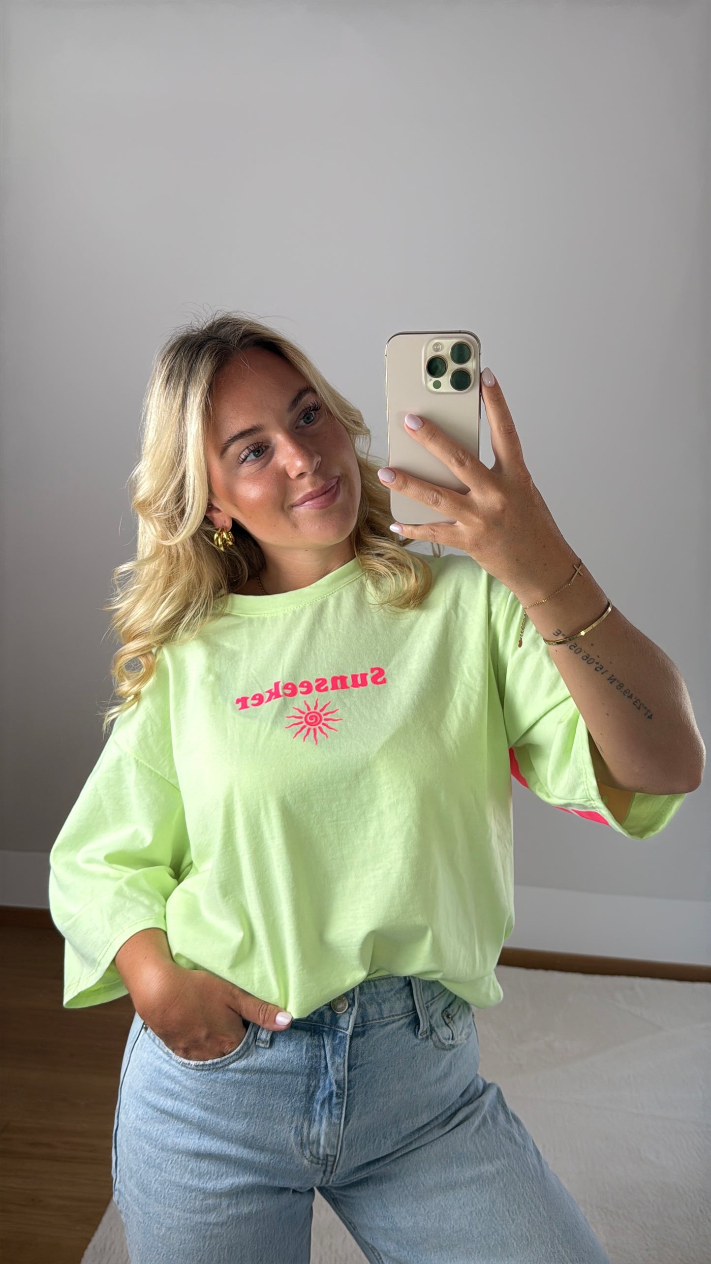 T-Shirt SunSeeker - grün/neonpink